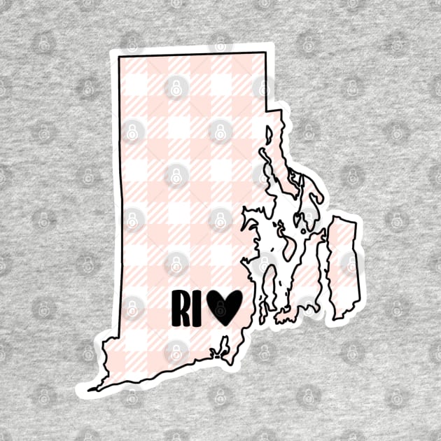 USA States: Rhode Island (pink plaid) by LetsOverThinkIt